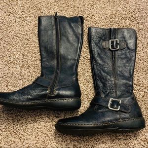 Born Black Leather Equestrian style riding boots 9